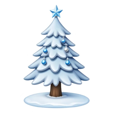 White christmas tree with dozens of cold theme decoration  sticker