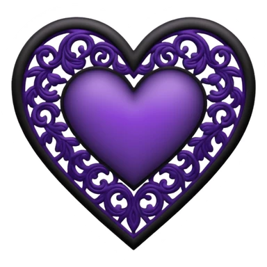 black and purple lace heart sticker