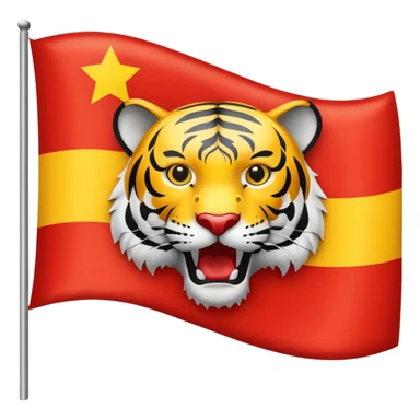 We need a flag in red and yellow. We need a tiger emblem on it. sticker