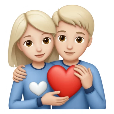 persone che si abbracciano 🫂 con cuore bianco 🤍  sticker