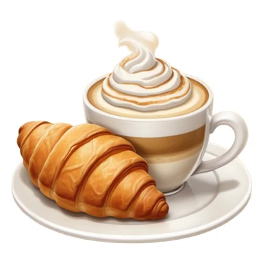 Croissant with cappuccino sticker