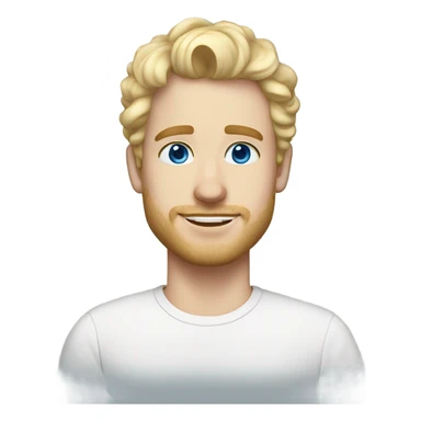 light curl blonde 30yo man blue eyed pale skin sticker