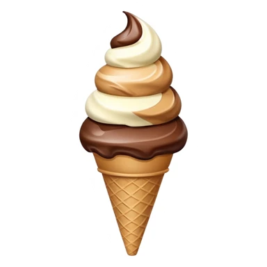 chocolate and vanilla swirl ice cream on cone sticker