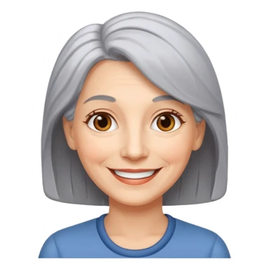 Femme 53 ans cheveux gris sticker