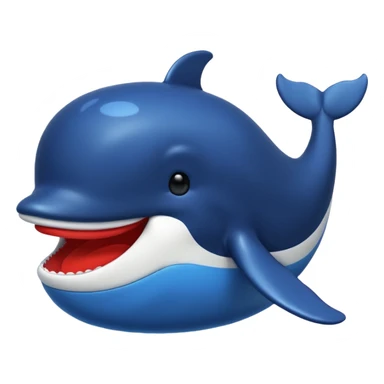 Deepseek icon whale emojis in blue black and red. sticker