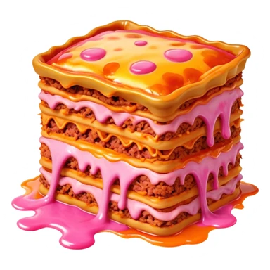melted pink dripping sauce SPAM MEAT lasagna monster sticker