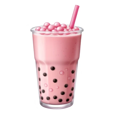 strawberry boba milk tea sticker
