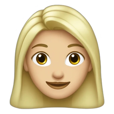 Mujer ,Pelo rubio ceniza media melena, ojos verdes grande, pestañas con rímel, sonrisa, cara alargadas sticker