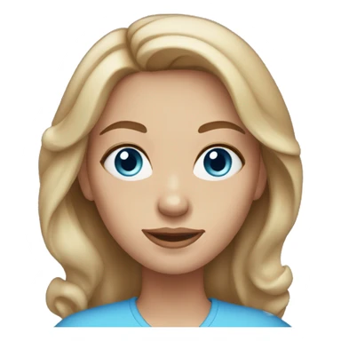 woman with light brown hair and blue eyes with long eyelashes sticker