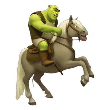 shrek montando un pony sticker