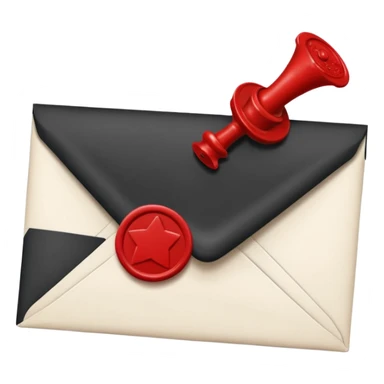 closed envelope with asterisks in the upper right corner sticker