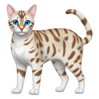 Snow minx bengal cat full body blue eyes sticker