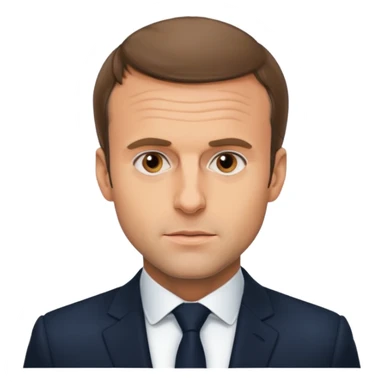Emmanuel Macron with no smile sticker