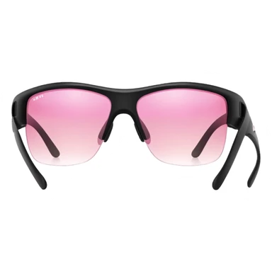 wraparound safety glasses with pink gradient lenses, sporty design sticker