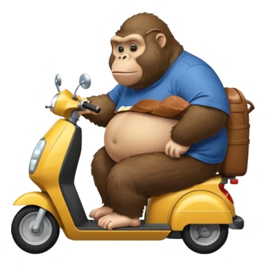 morbidly obese ape on a mobility scooter sticker