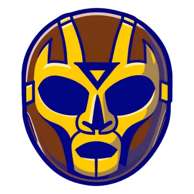 designer Louis Vuitton luchador mask with the iconic LV monogram pattern and damier print sticker