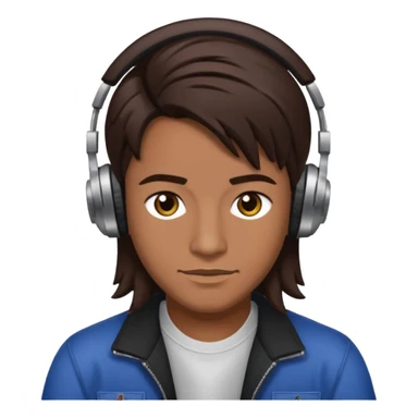 DJ Quick with dark brown hair sticker