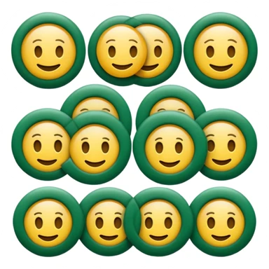 Emoji minimalista inspirado na Mega-Sena: formato circular, fundo verde (#0f8b4e), seis bolinhas brancas no centro com números aleatórios entre 01 e 60, estilo flat design, traços limpos, leve brilho e micro sombra para dar volume, visual moderno e oficial, sem texto sticker