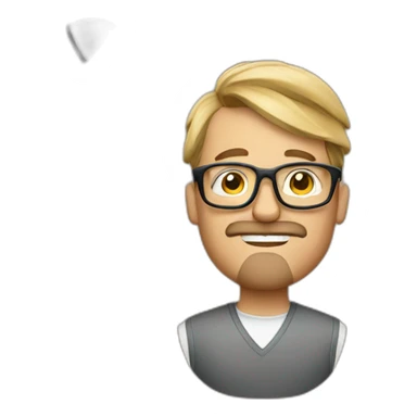 A man with a goatee, glasses, and golfs sticker