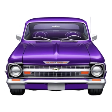 futuristic Jetson’s midnight-dark-purple stealthy black metallic 1965 Chevy Nova SS street rat rod  understated  sticker