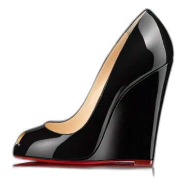 WEDGE heel LOUBOUTIN black PATENT sticker