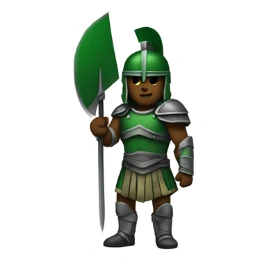 Green spartan warrior black  sticker