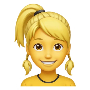 I want to have the regular puke emoji (the round yellow face) but with a pony tail, like Ariana Grande sticker