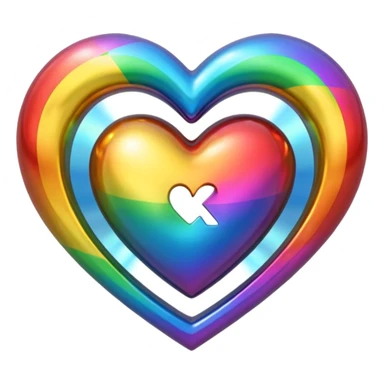 G & K forever on a rainbow heart sticker