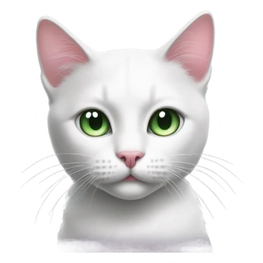 Black and white cat with green eyes and pink nose sticker