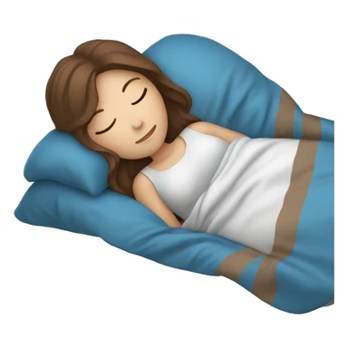 White girl with brown hair sleeping with blue blanket  sticker