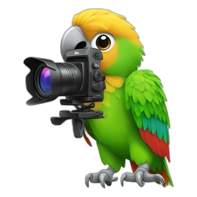 parrot with a video camera sticker