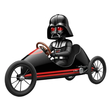 Darth Vader’s racing retro cyclekart with advanced suspension and steering system  sticker