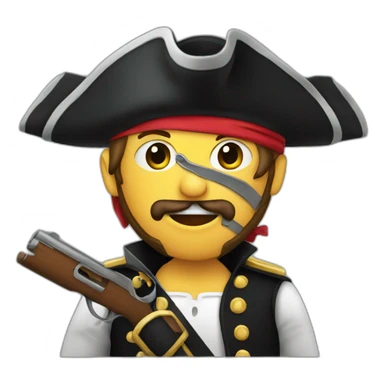 pirate with gun sticker