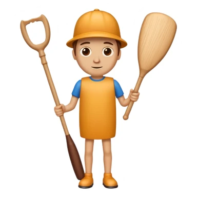 Make a wood tube with a face and wooden legs and arms and a bat sticker