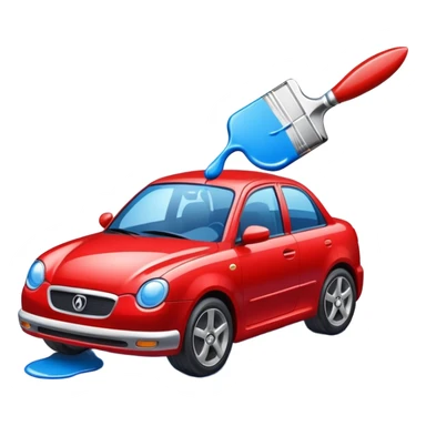 car with a paintbrush or paint drop sticker