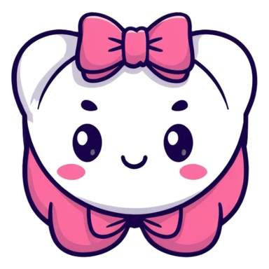 kawaii bow with face and sparkles sticker