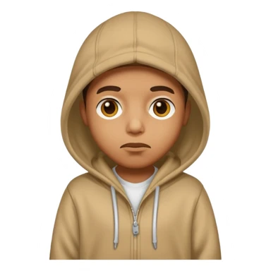 Peanut wearing a hoodie gangster sticker