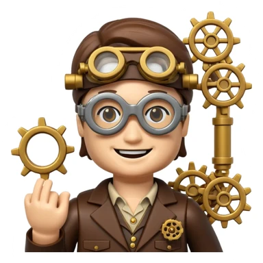 Steampunk Inventor lego toy sticker