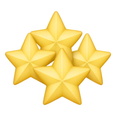 3 pastel yellow stars of different sizes sticker