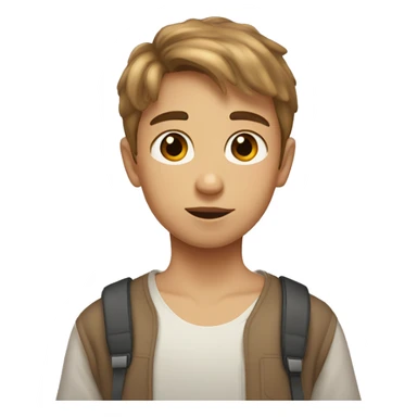 a girl with light brown hair kisses a boy with short haircut and light brown hair too, they have brown eyes  sticker