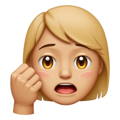 Tourne cet emoji 🤜 de -90 degrés et met le sur la bouche de cette emoji 😭 sticker