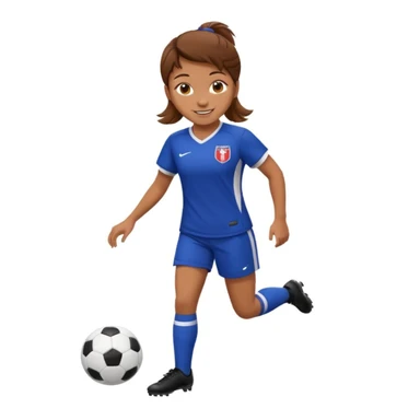Soccer girl pose with feet showing sticker