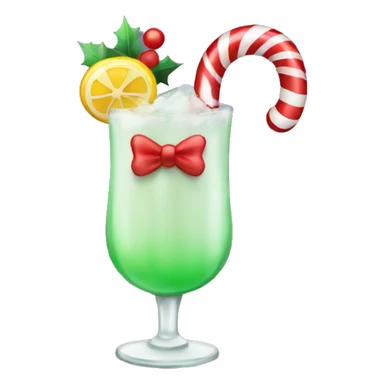 christmas cocktail with a candy cane and a bow on the stem  sticker