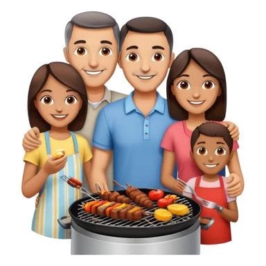 Turkish beautiful finished family make bbq time sticker