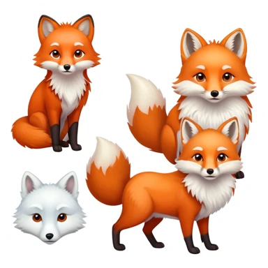 A red fox and an arctic fox sticker