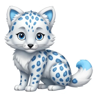 Shiny Snow-Leopard-Amaura-Arctic-Fox-fusion-hybrid, full body  sticker