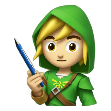 Link writing with pen (The Legend of Zelda) sticker