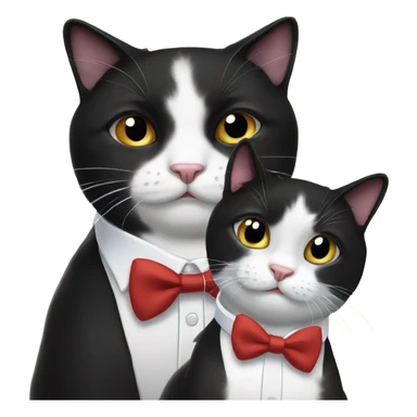 3 different black and white tuxedo cats sticker