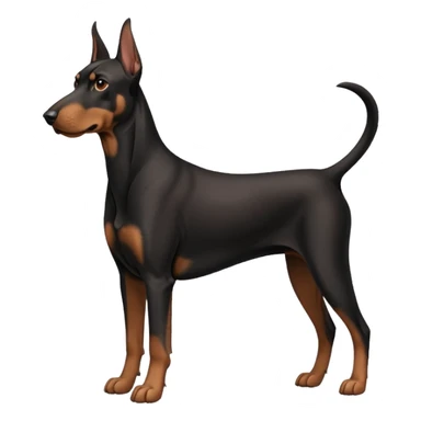 black and tan doberman with floppy ears sticker