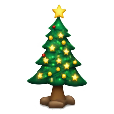 chirstmas tree with lights and a star  sticker